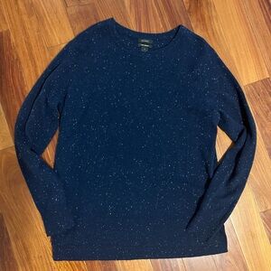Halogen Women's 100% Cashmere Navy & White Speckled Sweater Sz XL